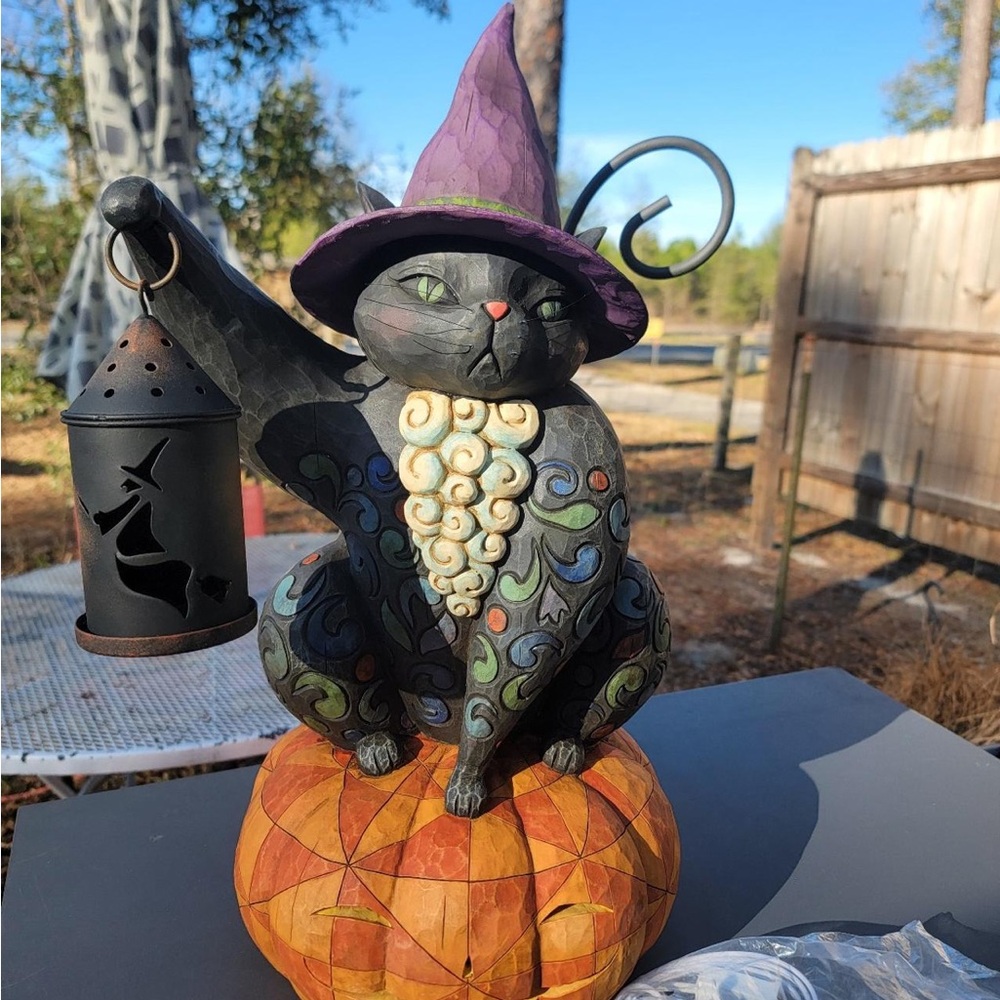 Jim Shore Orange Pumpkin Base Figurine - Carved Detail